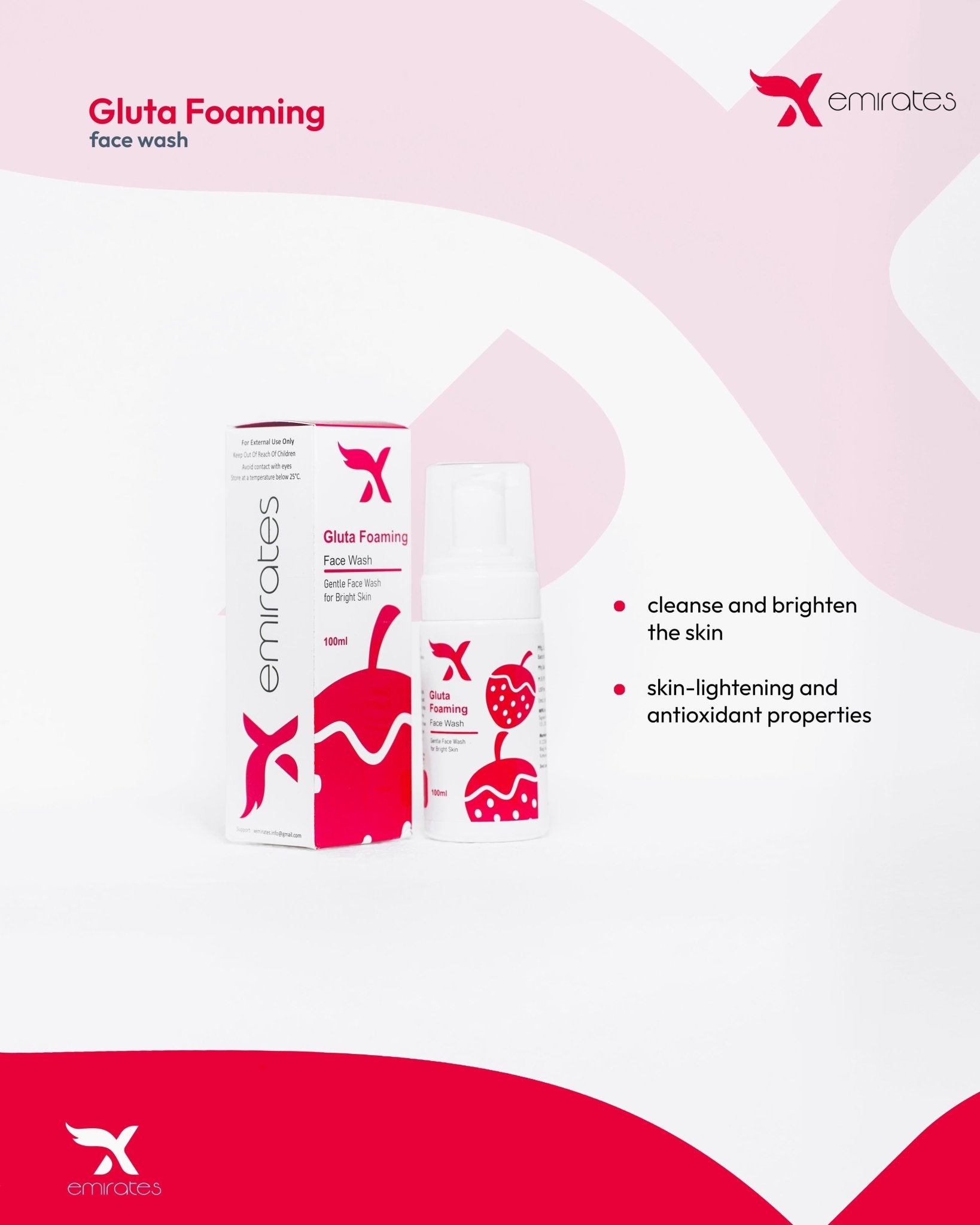 Xemirates Gluta Glow Foaming Face Wash Xemirates Gluta Glow Foaming Face Wash - cosmeticsin
