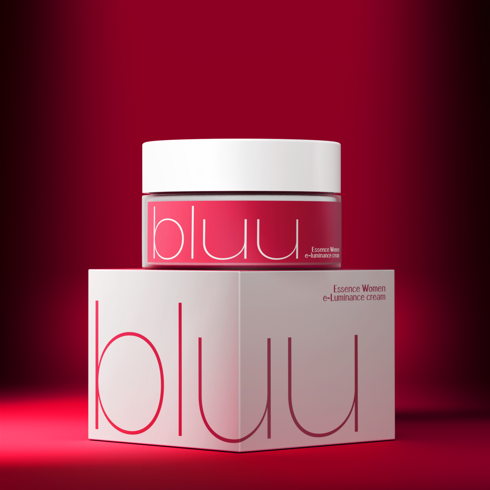Bluu face whitening cream jar enhancing natural skin glow for women