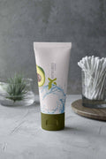 Face wash, CreamXemirates Deep Cleansing Facewash in a white squeeze tube with blue splash design and olive green cap