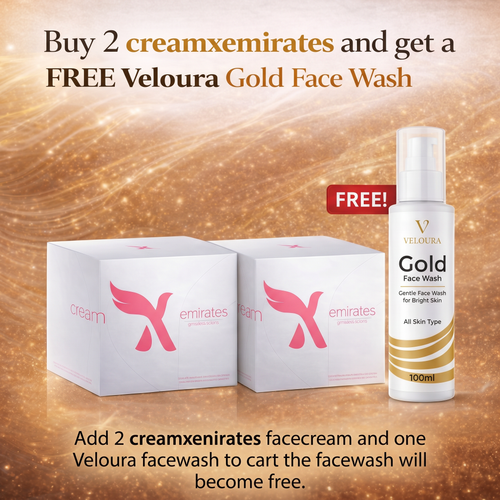 Creamxemirates Glow Combo including 2 face creams and free Veloura Gold Facewash for glowing skin