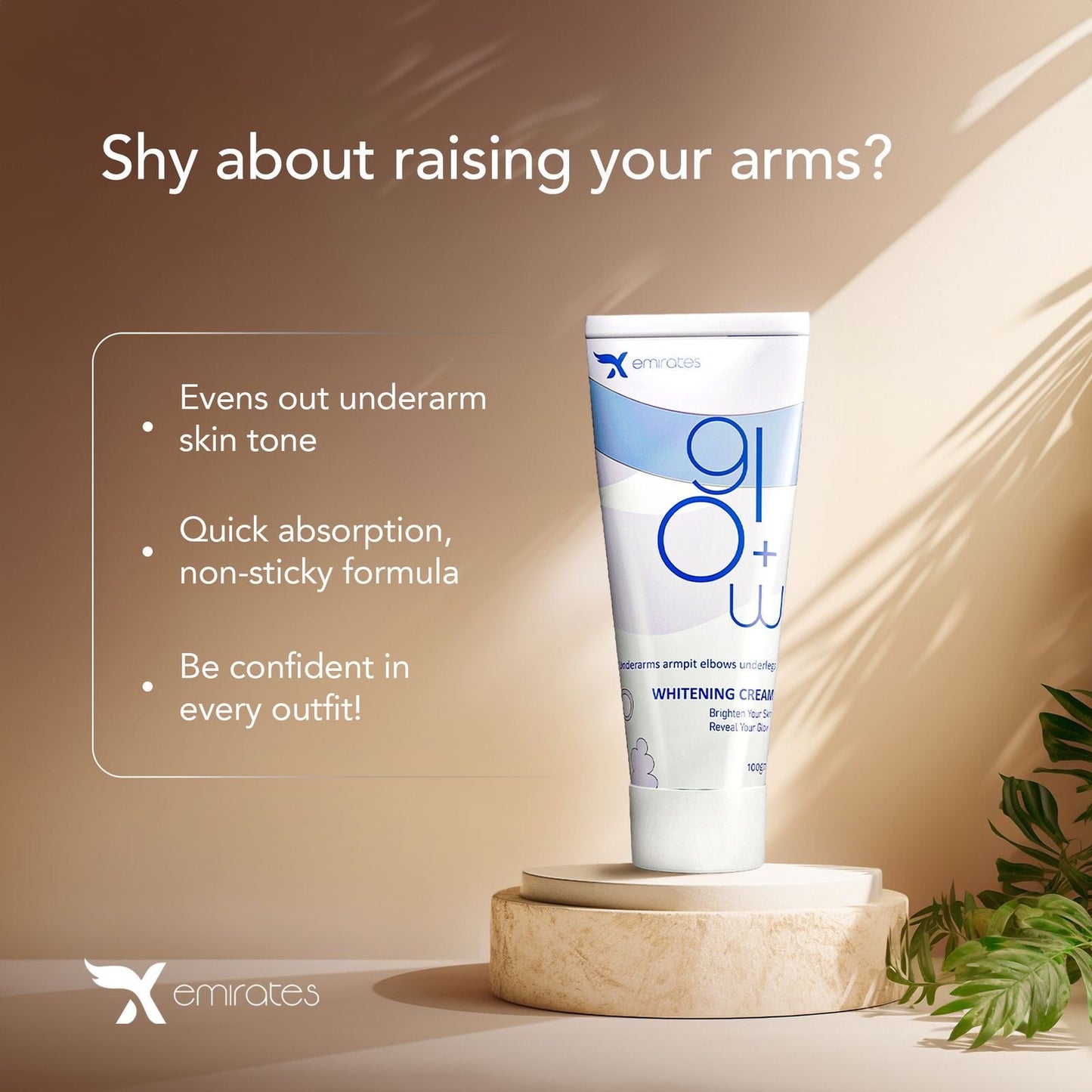 Glow+ underarm,elbow whitening cream - cosmeticsin
