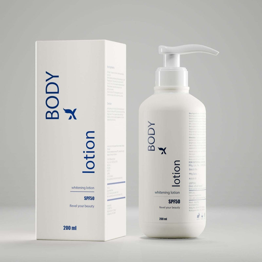 X Emirates Body Lotion 200ml bottle with whitening and moisturizing benefits