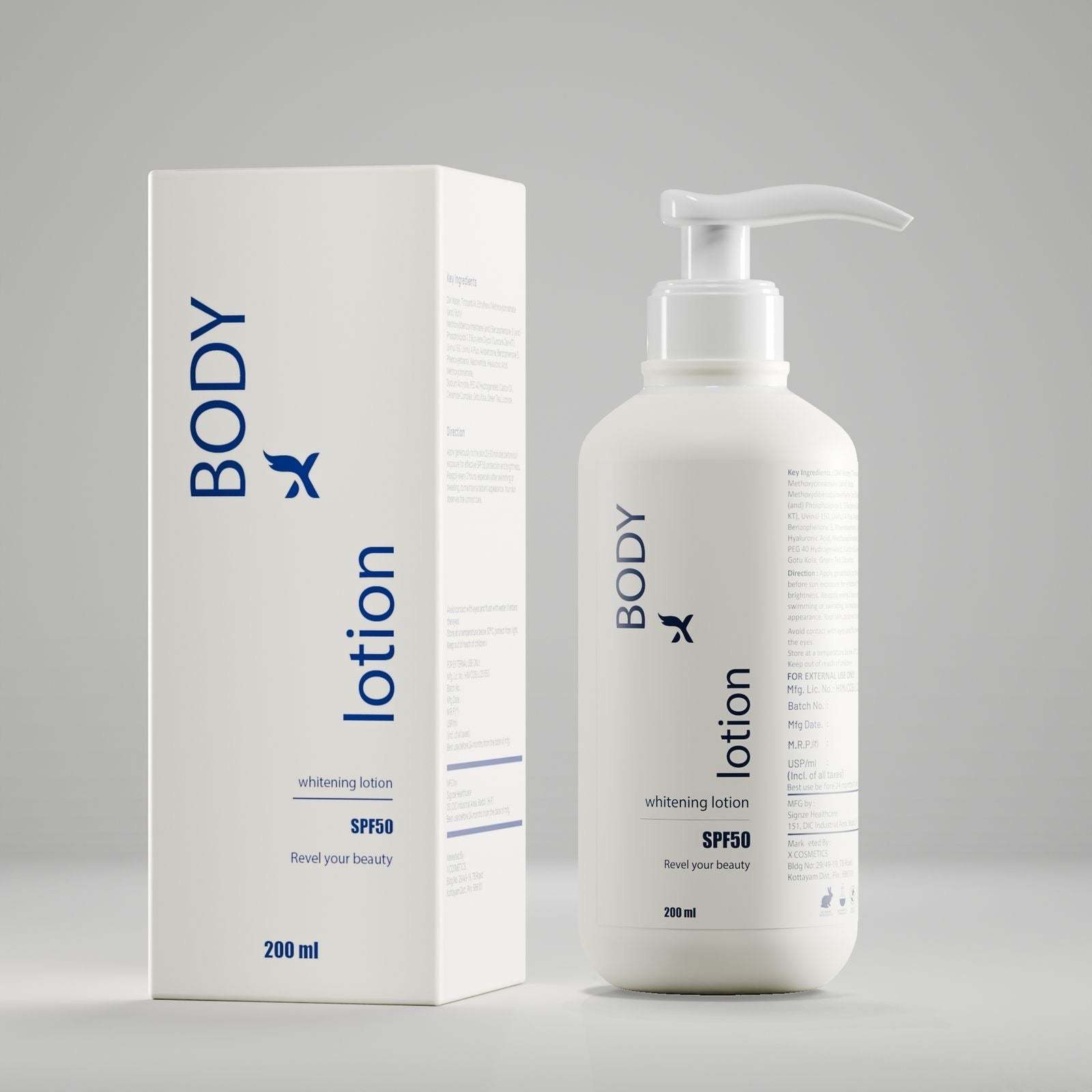 X Emirates Body Lotion 200ml bottle with whitening and moisturizing benefits