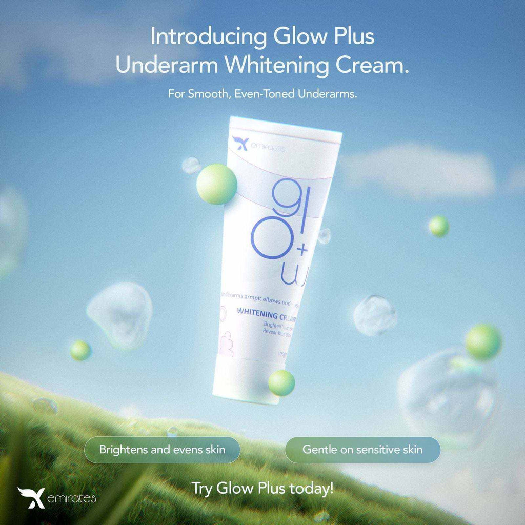 XEmirates Glow+ underarm and elbow whitening cream tube