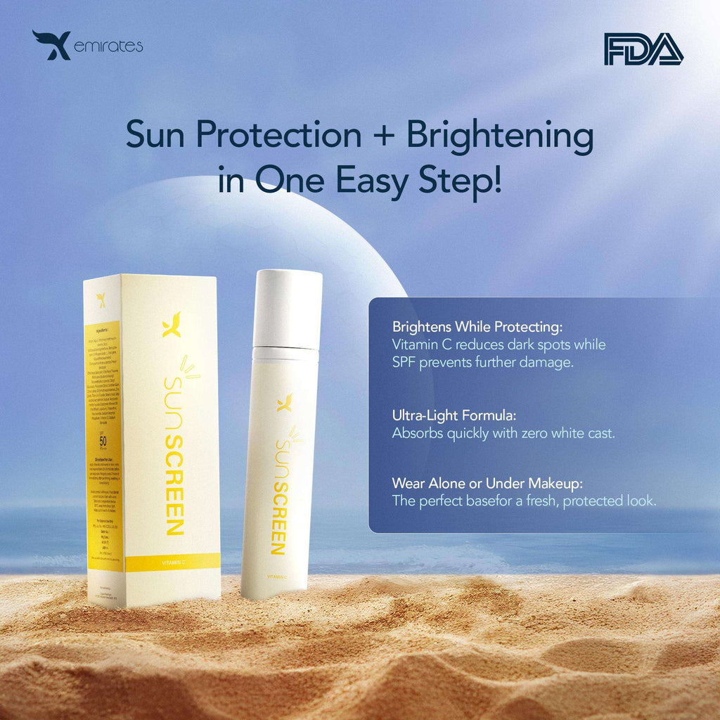 Xemirates Sunscreen + Moisturizer SPF 50 bottle with hydrating formula